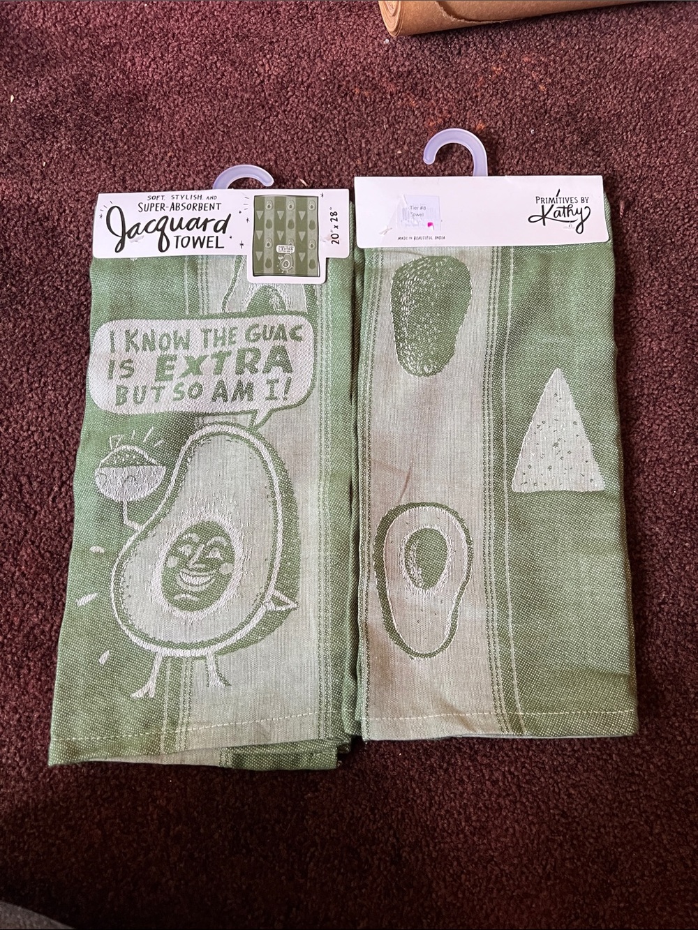 Primitives by Kathy Green Avocado Jacquard Kitchen Towels - Set of 2